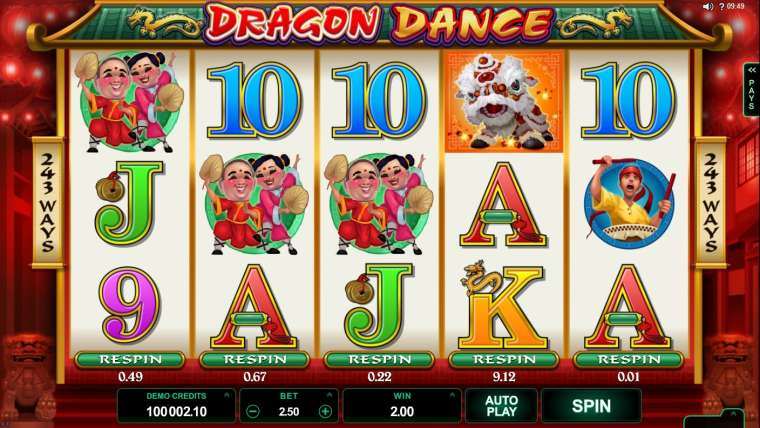 Видео покер Dragon Dance демо-игра