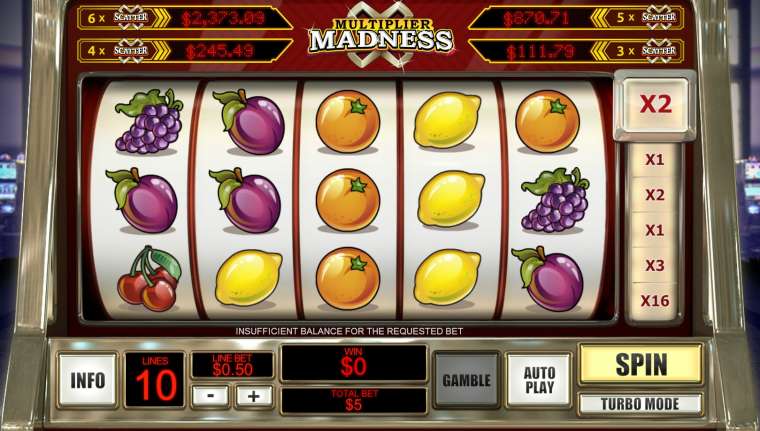 Видео покер Multiplier Madness демо-игра