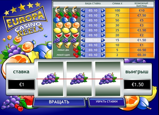 Europa Casino Reels (Барабаны казино «Европа») из раздела Игровые автоматы