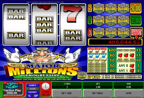 Major Millions 3 Reel Progressive (Миллионы) из раздела Игровые автоматы