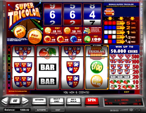 Super Tricolor (Супертриколор) из раздела Игровые автоматы