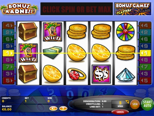 Bonus Madness  (Безумие премии) из раздела Игровые автоматы