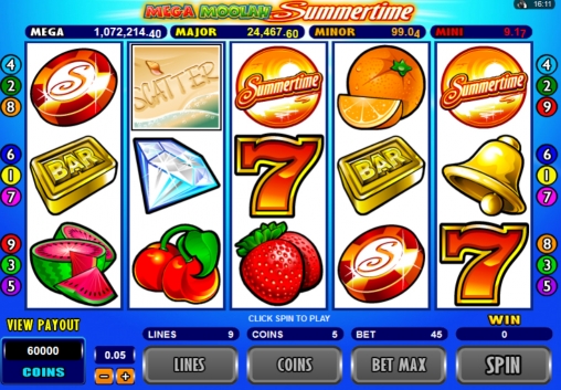 Mega Moolah Summertime – Progressive (Мега Деньги по-летнему) из раздела Игровые автоматы