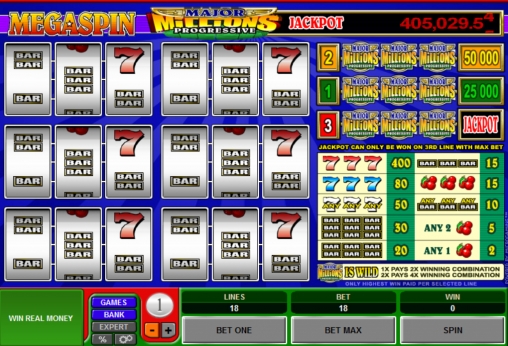 MegaSpin Prog Major Millions – Progressive (Мега Спин Большие миллионы - прогрессивный) из раздела Игровые автоматы