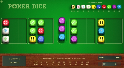 Poker Dice (Покер в кости) из раздела Развлекательные игры