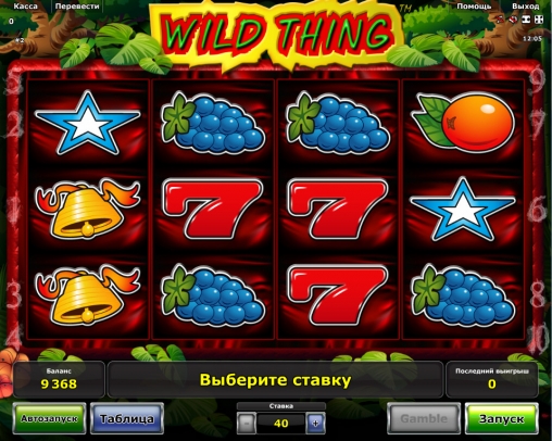 Wild Thing (Дикая штучка) из раздела Игровые автоматы