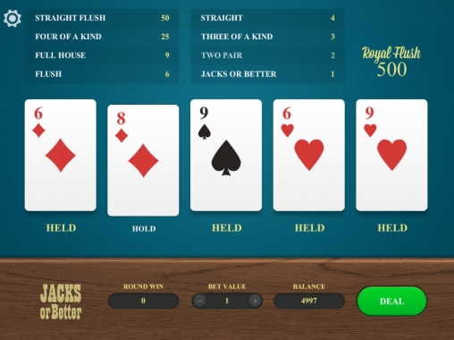 Jacks or Better (Валеты или выше) из раздела Видео покер