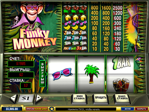 Funky Monkey (Веселые обезьянки) из раздела Игровые автоматы