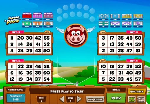 Flying Pigs (Летающие свинки) из раздела Бинго