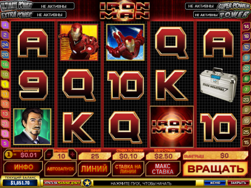 Iron Man (Железный человек) из раздела Игровые автоматы