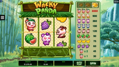Wacky Panda (Чокнутая панда) из раздела Игровые автоматы