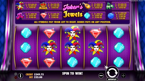 Joker’s Jewels (Драгоценности джокера) из раздела Игровые автоматы