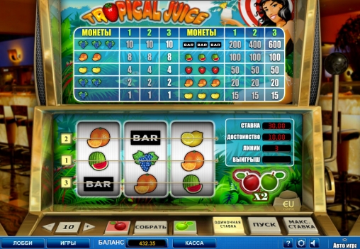 Tropical Juice (Тропический сок) из раздела Игровые автоматы