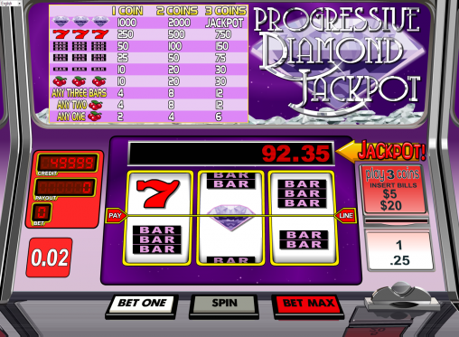 Progressive Diamond Jackpot (Бриллиантовый джекпот прогрессив) из раздела Игровые автоматы
