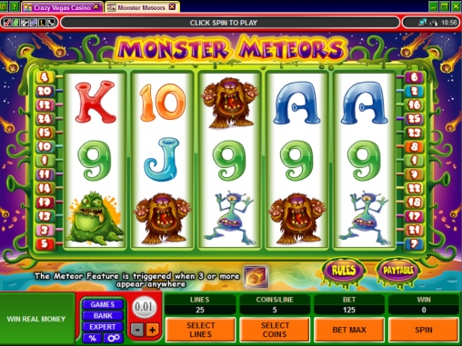 Monster Meteors (Монстры–метеоры) из раздела Игровые автоматы