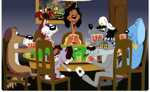 собаки играют в покер покер, стеки, анализ, размеры