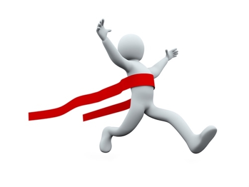 победитель сорвал красную ленту