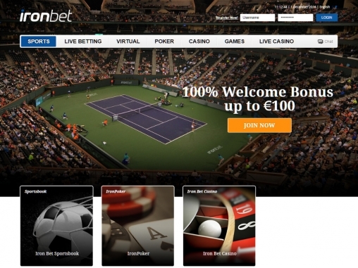 Скриншот сайта букмекерской конторы Iron Bet