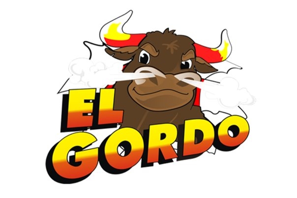 Нарисованный бык и желто-оранжевые буквы EI Gordo