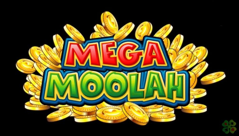 надпись Mega Moolah осыпанная монетами