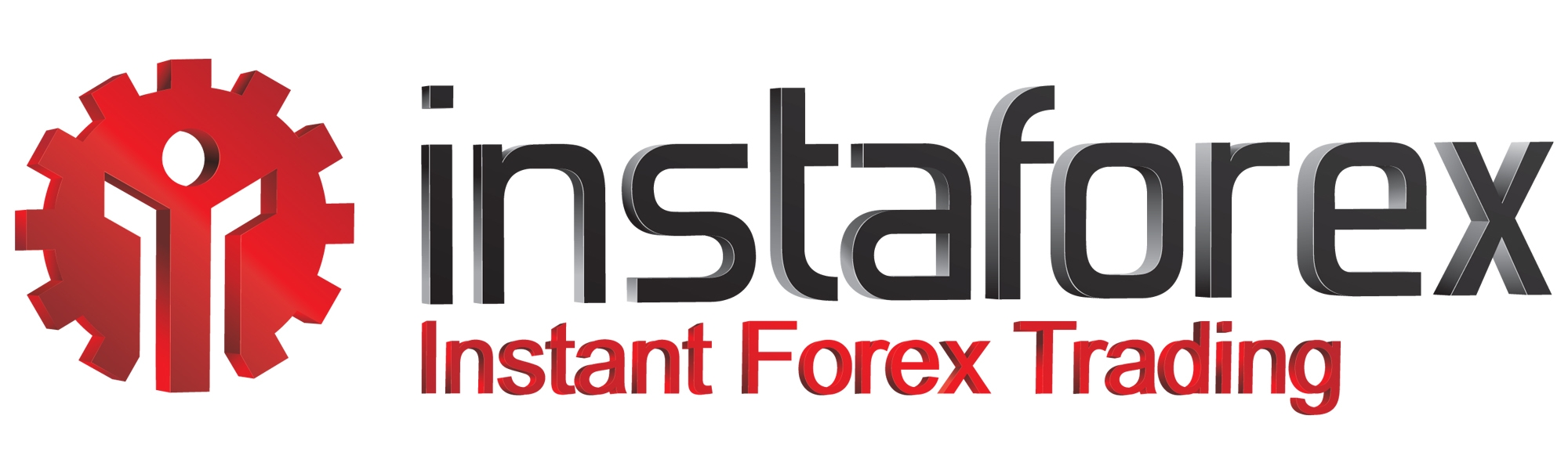 Красная надпись  InstaForex и фирменный знак брокера