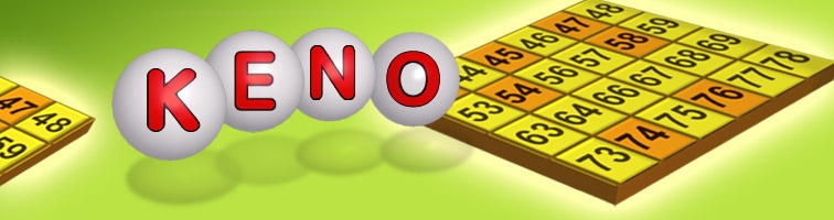 Шарики сложенные в надпись "Keno" и билеты для игры в кено