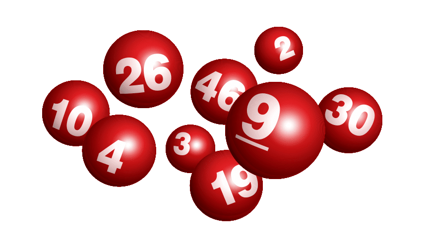 Красные шарики от игры кено с разными номерами