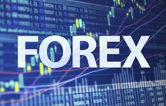 Надпись FOREX на фоне графика