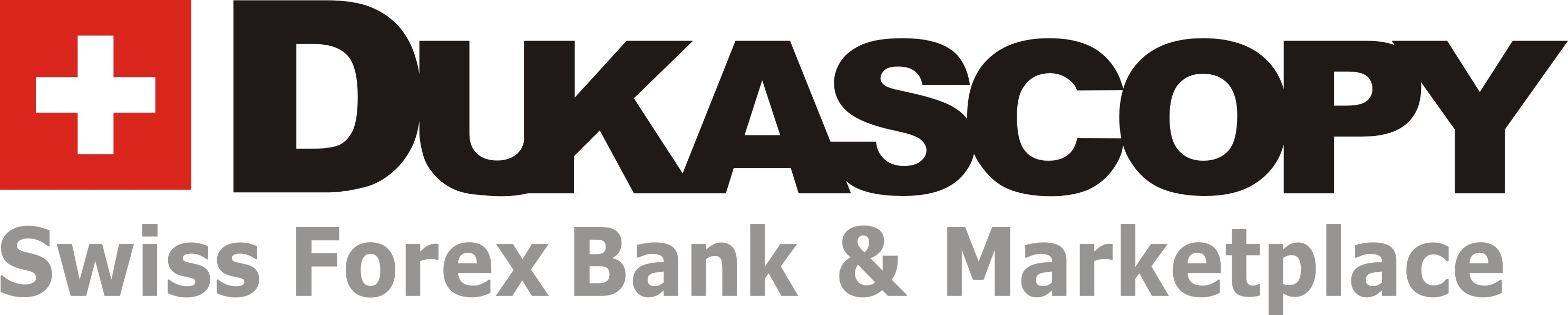 Надпись DUKASCOPYBank и фирменный логотип брокера