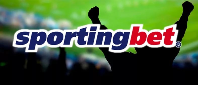 Фирменная надпись "SportingBet" и силует болельщика на требуне