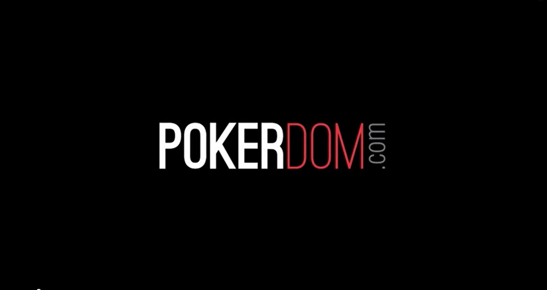 Фирменная надпись PokerDom  на черном фоне