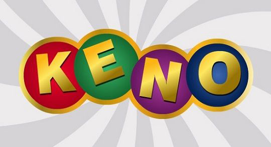 Надпись "KENO", выложеная из букв кругами