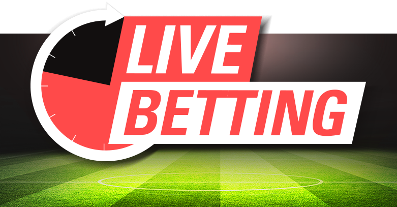 Футбольное поле и надпись "Live Betting"