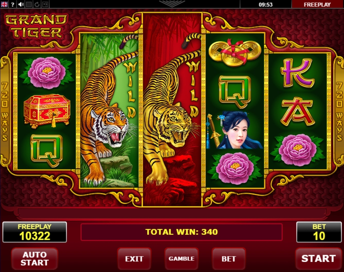 Скриншот игрового автомата Grand Tiger (Величественный тигр) от Amatic Industries