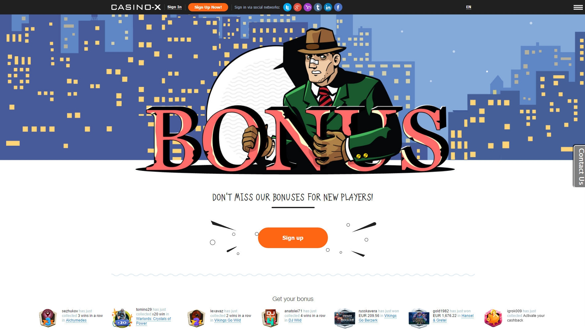 Скриншот страницы с презентацией бонусной политики казино Х