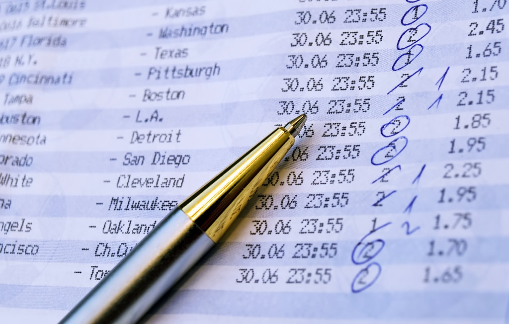 Бланк с коэффициентами для совершения ставок