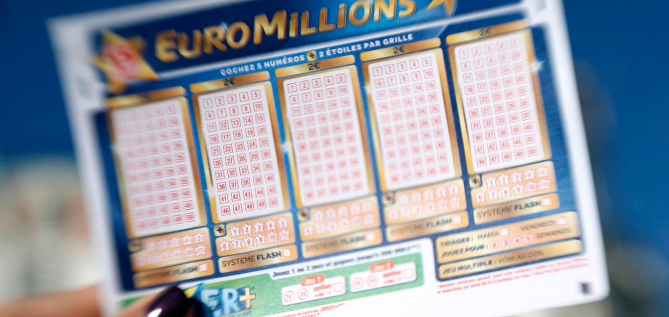 Лотерейный билет EuroMillions крупным планом