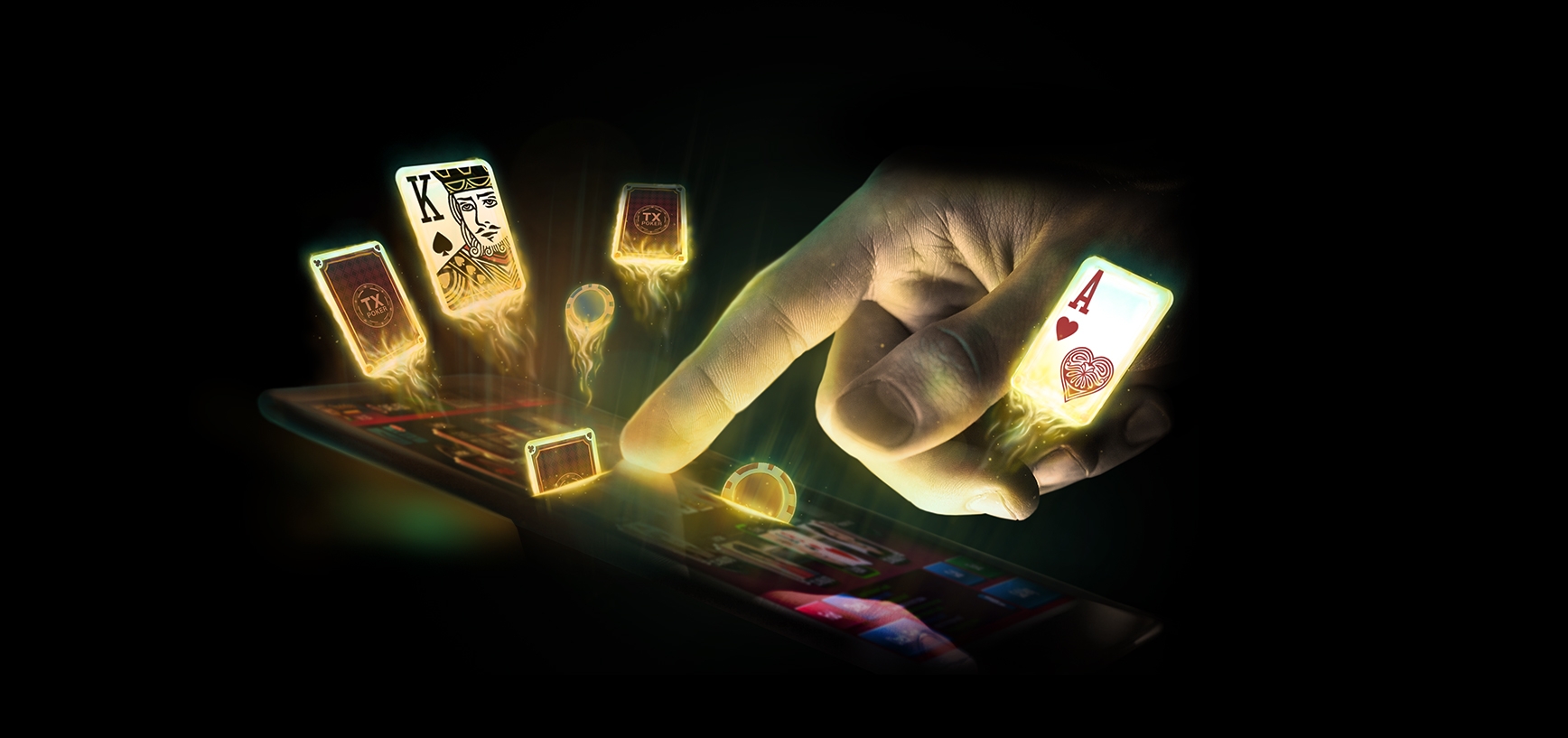 Игрок управляет своим аккаунтом в покер-руме с помощью смартфона