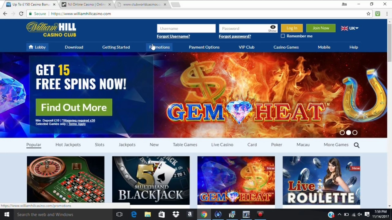 Презентация бесплатных вращений на сайте казино Вильям Хилл