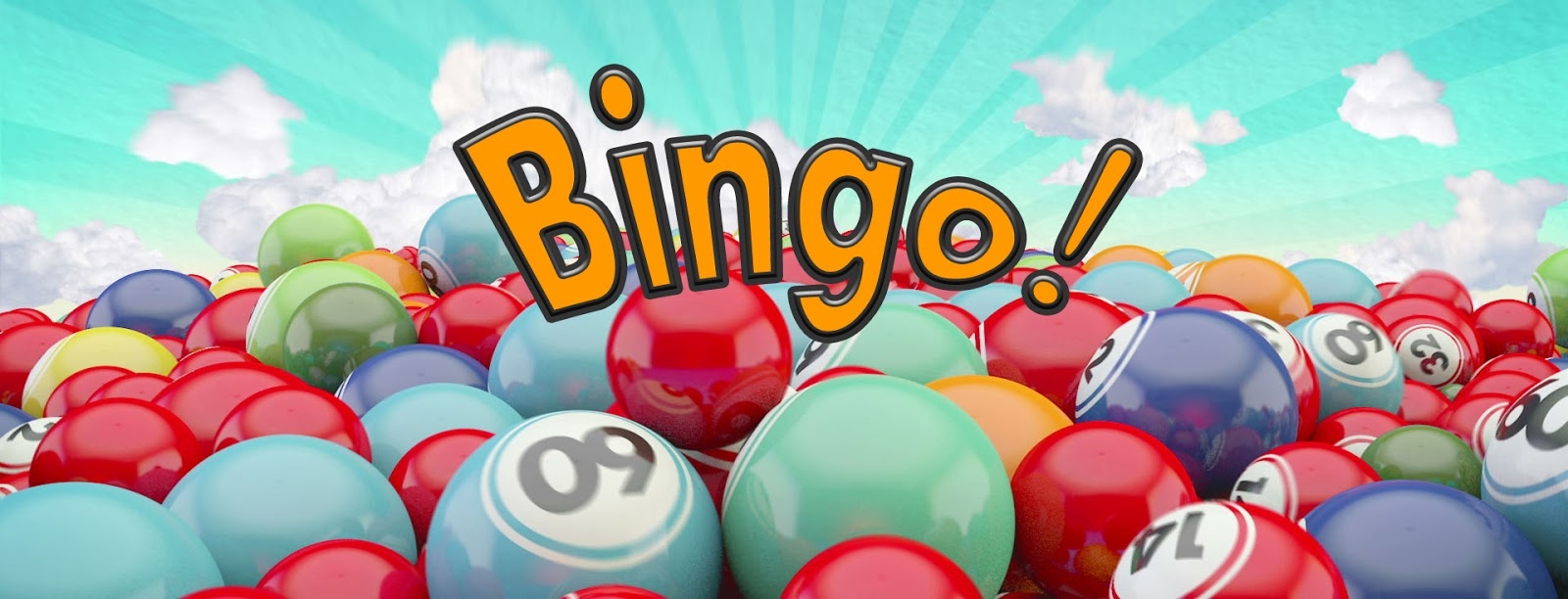 Разноцветные шары и надпись Bingo