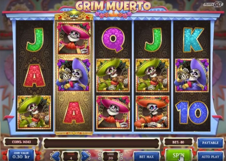 Скриншот линий игрового автомата Grim Muerto от Play'n Go
