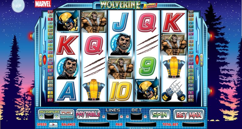 Скриншот линий игрового автомата Wolverine