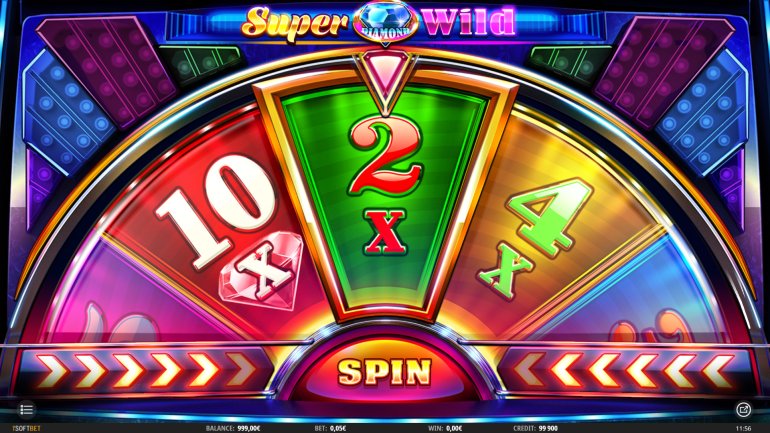 бонусное колесо удачи в слоте Super Diamond Wild