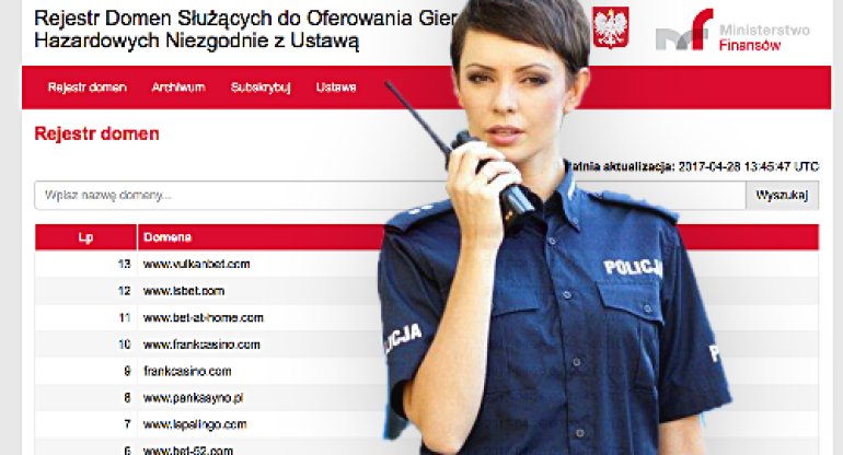 Online gambling blacklist for Poland 