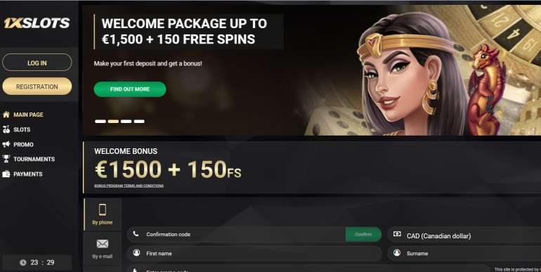 100% бонус до €300 на первый депозит в 1xslots