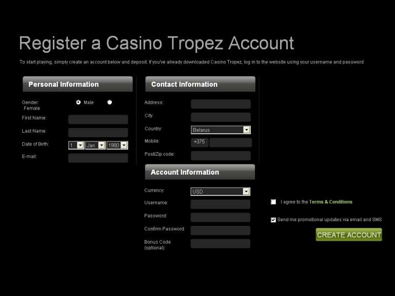 Зарегистрируйтесь в казино Craps!