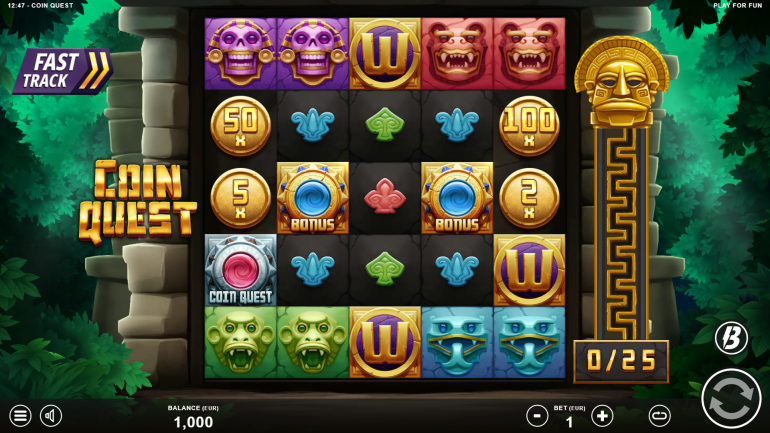Дизайн слота в Квест Монеты Тема в Coin Quest