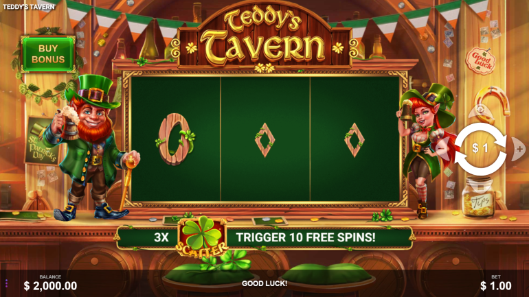 Дизайн слота в Таверна Тедди Тема в Teddy's Tavern