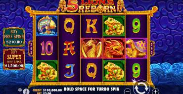 5 Lions Reborn: Игровой автомат