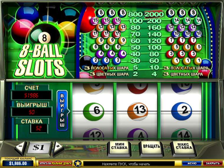 Видео покер 8-Ball Slots демо-игра